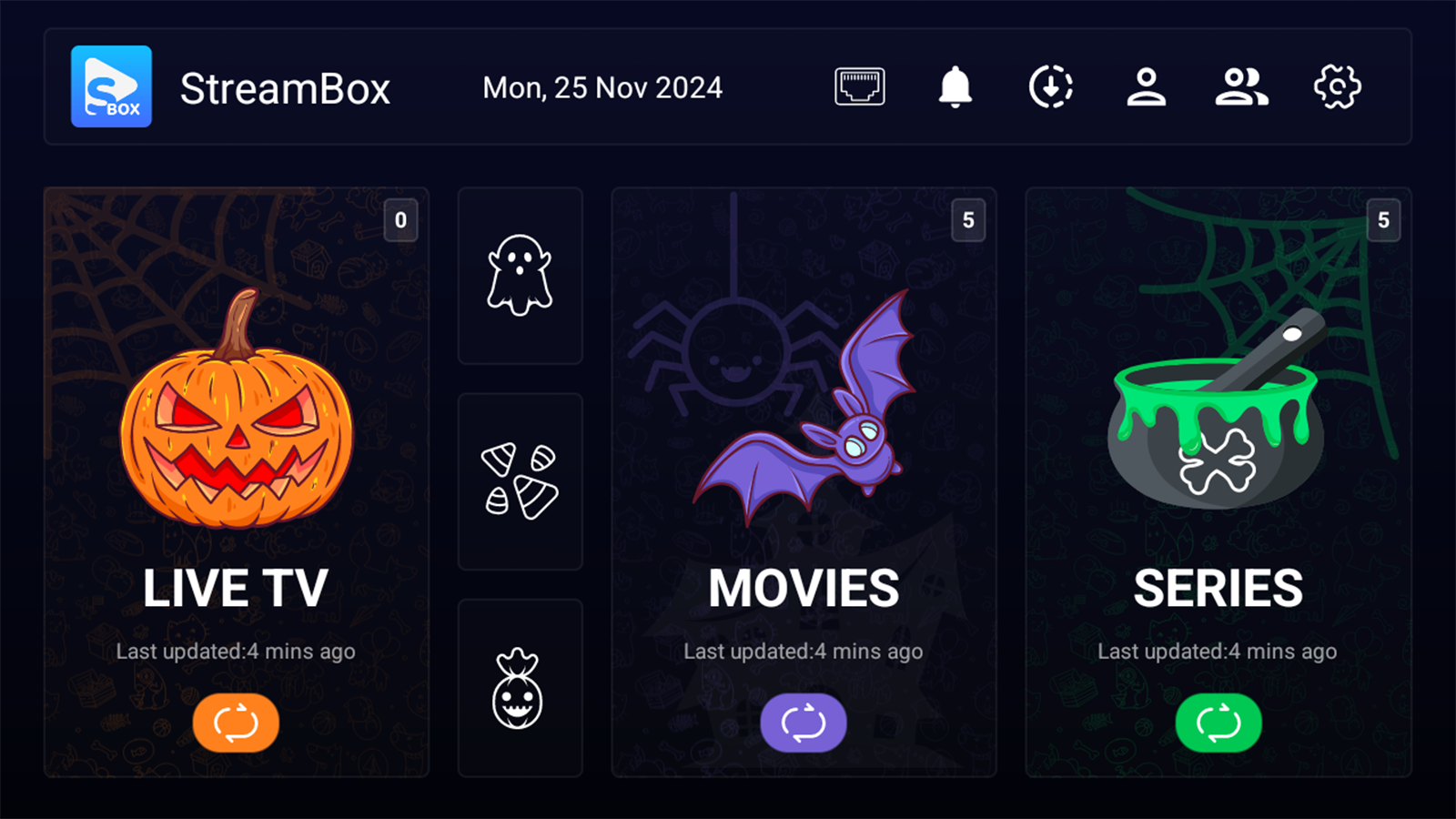 Tela Halloween do App Pro