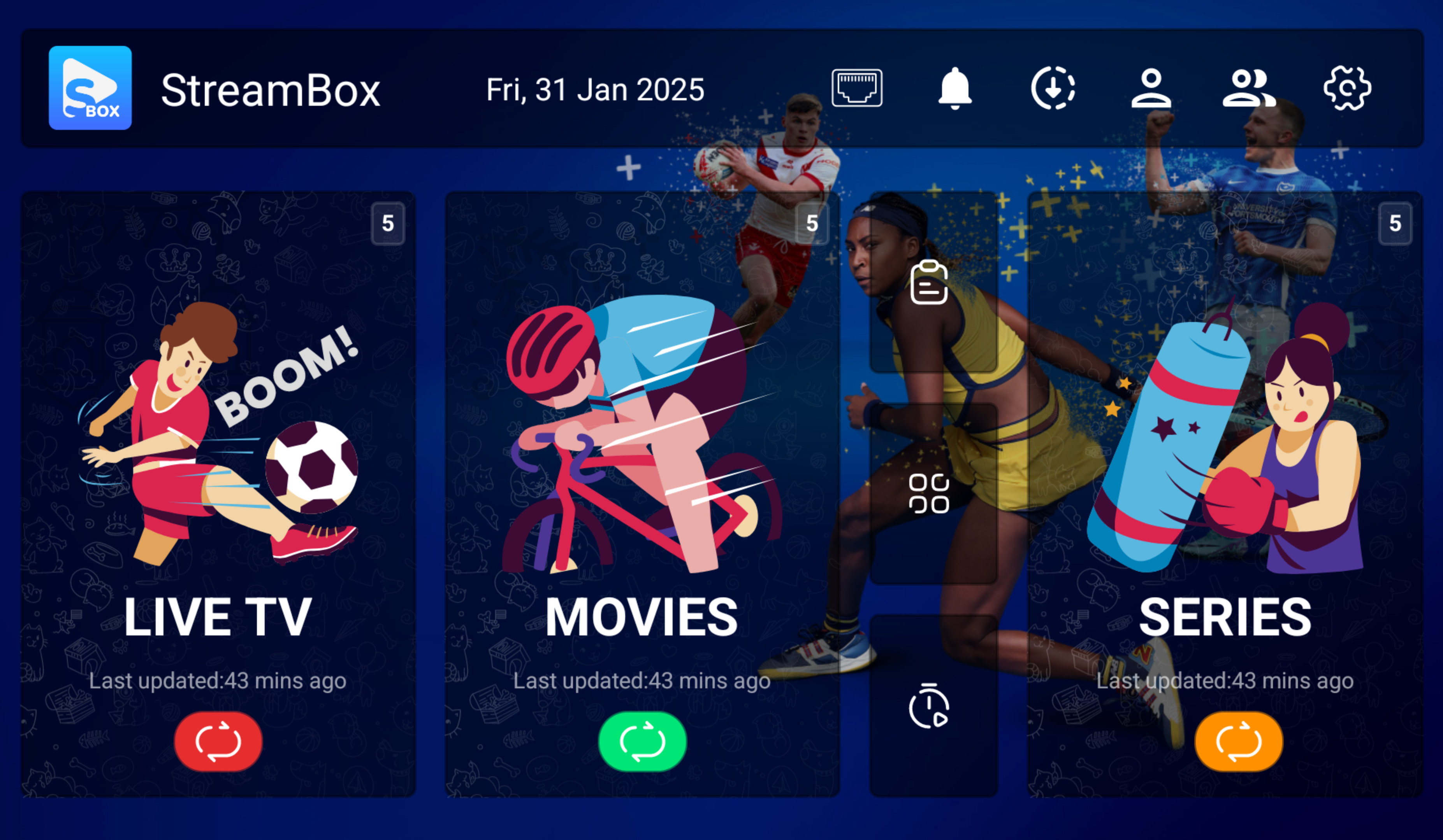 Tela Sports do App Pro